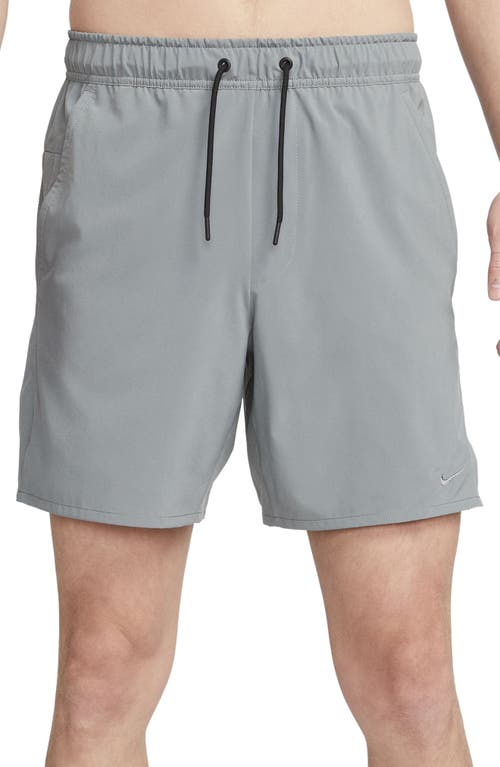 Nike Dri-fit Unlimited 7-inch Unlined Athletic Shorts In Smoke Grey/black/smoke Grey