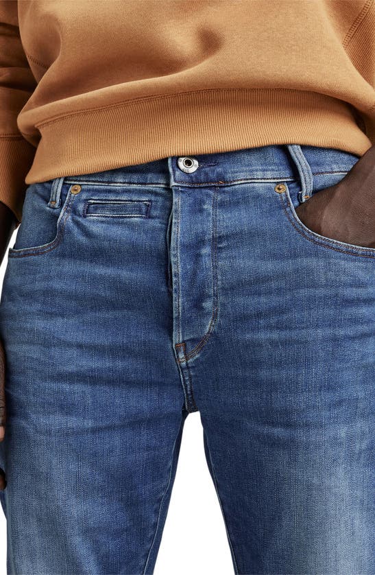 Shop G-star Raw D-staq 3d Slim Fit Jeans In Medium Indigo Aged