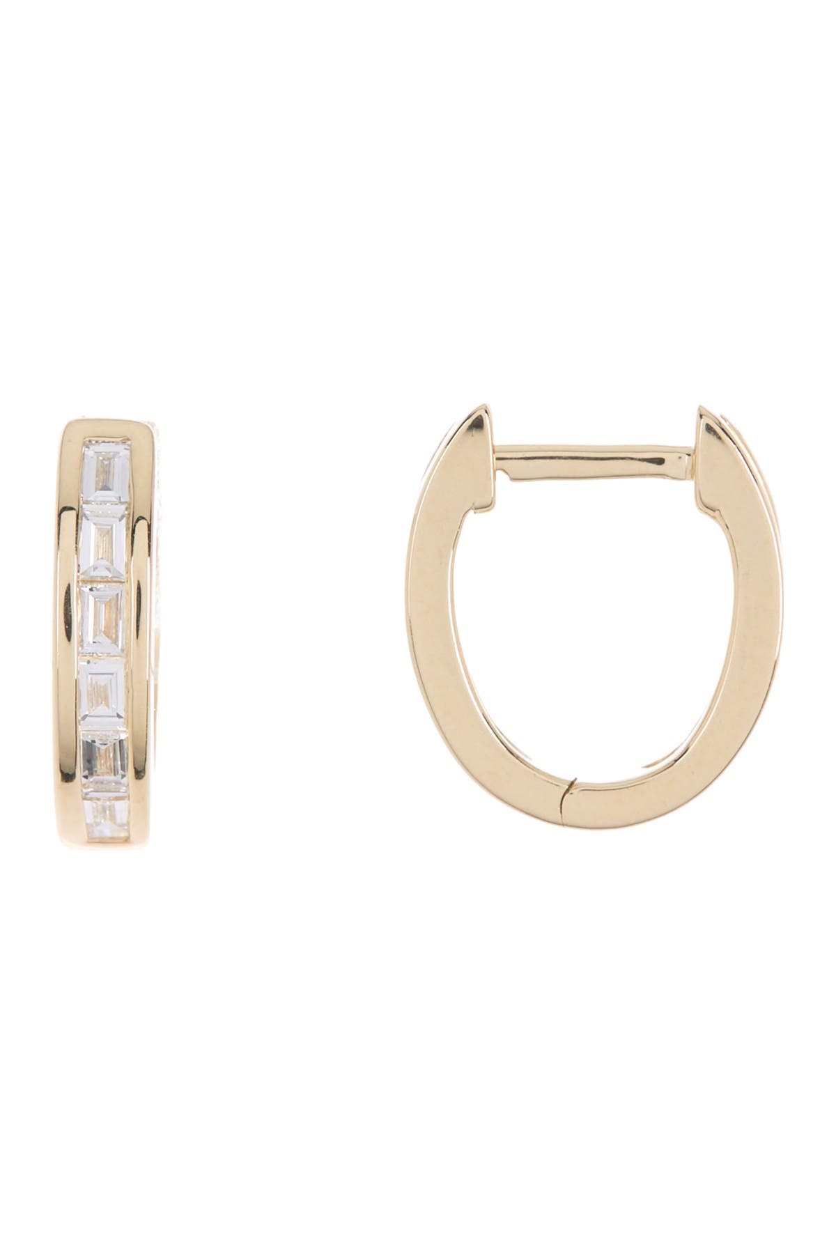 Ron Hami 14k Yellow Gold Baguette Diamond Huggie Earrings In Yellow Gold Diamond Modesens