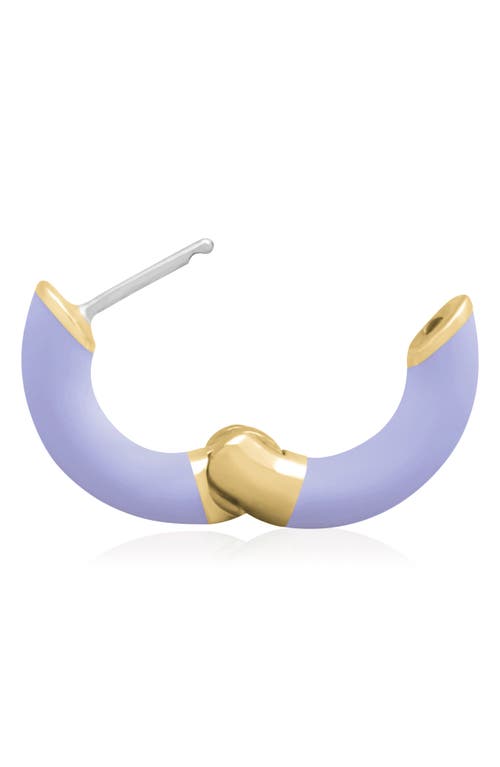 Central Park Tubular Enamel Hoop Earrings In Matte Purple
