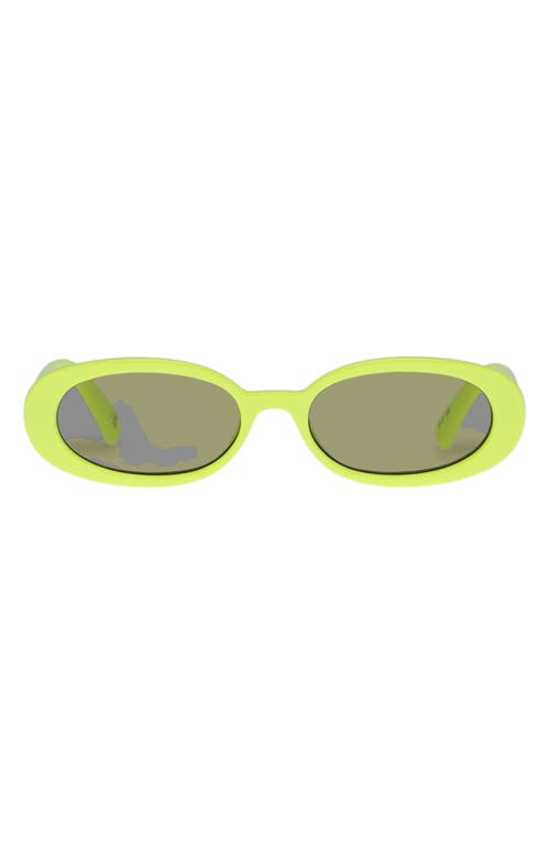 Shop Le Specs Outta Love 51mm Oval Sunglasses In Green/light Brown Mono