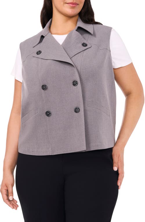 Shop Halogenr Halogen(r) Double Breasted Trench Vest In Silver Smoke Grey