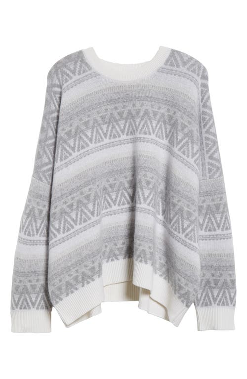Johnstons Of Elgin Oversize Stripe Cashmere Sweater In Luna Colourway