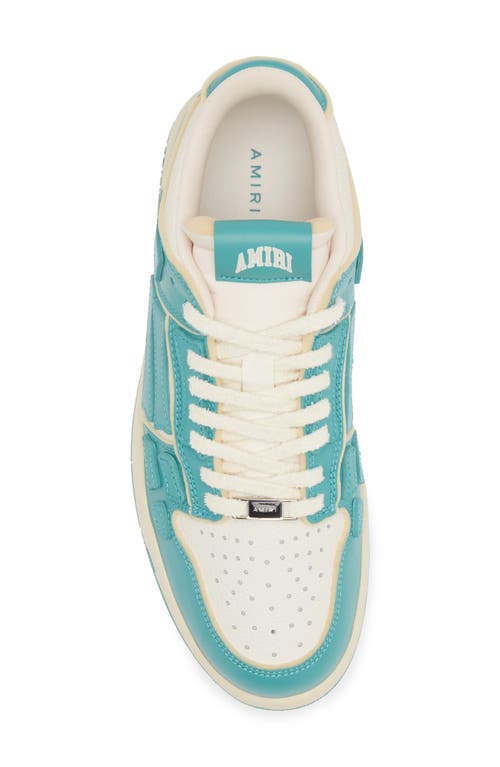 Shop Amiri Collegiate Skel Sneaker In Sea Blue White