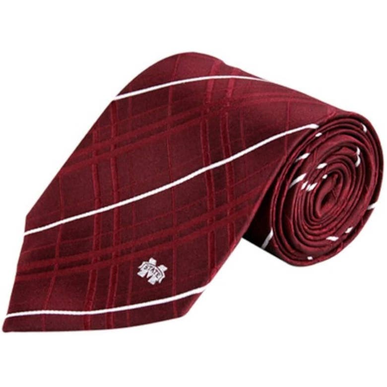 Eagles Wings Mississippi State Bulldogs Maroon Oxford Woven Silk Tie