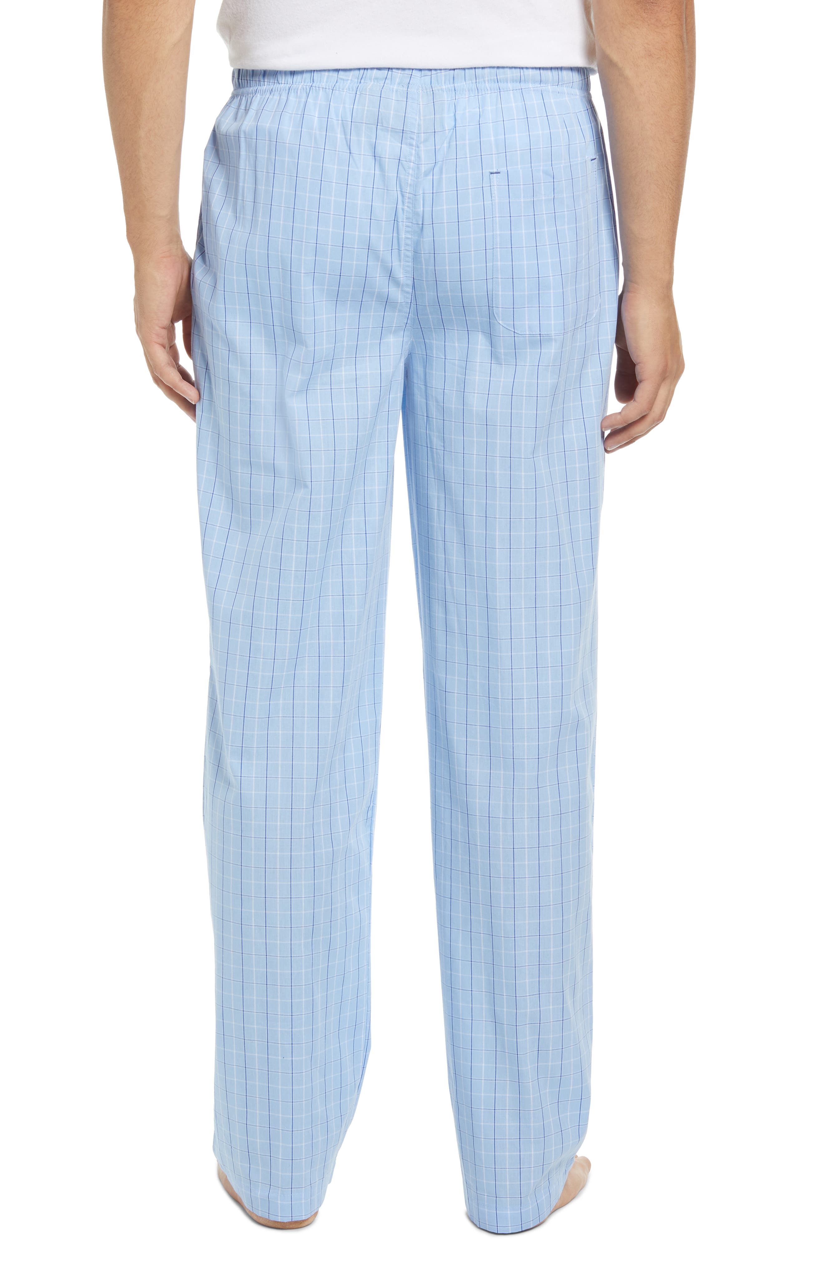 Majestic International Woven Pajama Pants in Light Blue Check