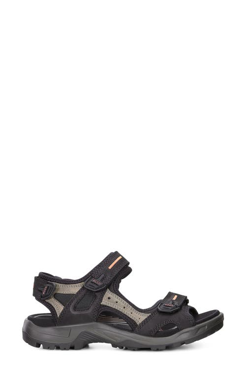 Shop Ecco Yucatan Sandal In Black/mole/black