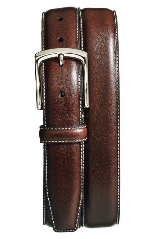 Burnished Leather Belt in Brown