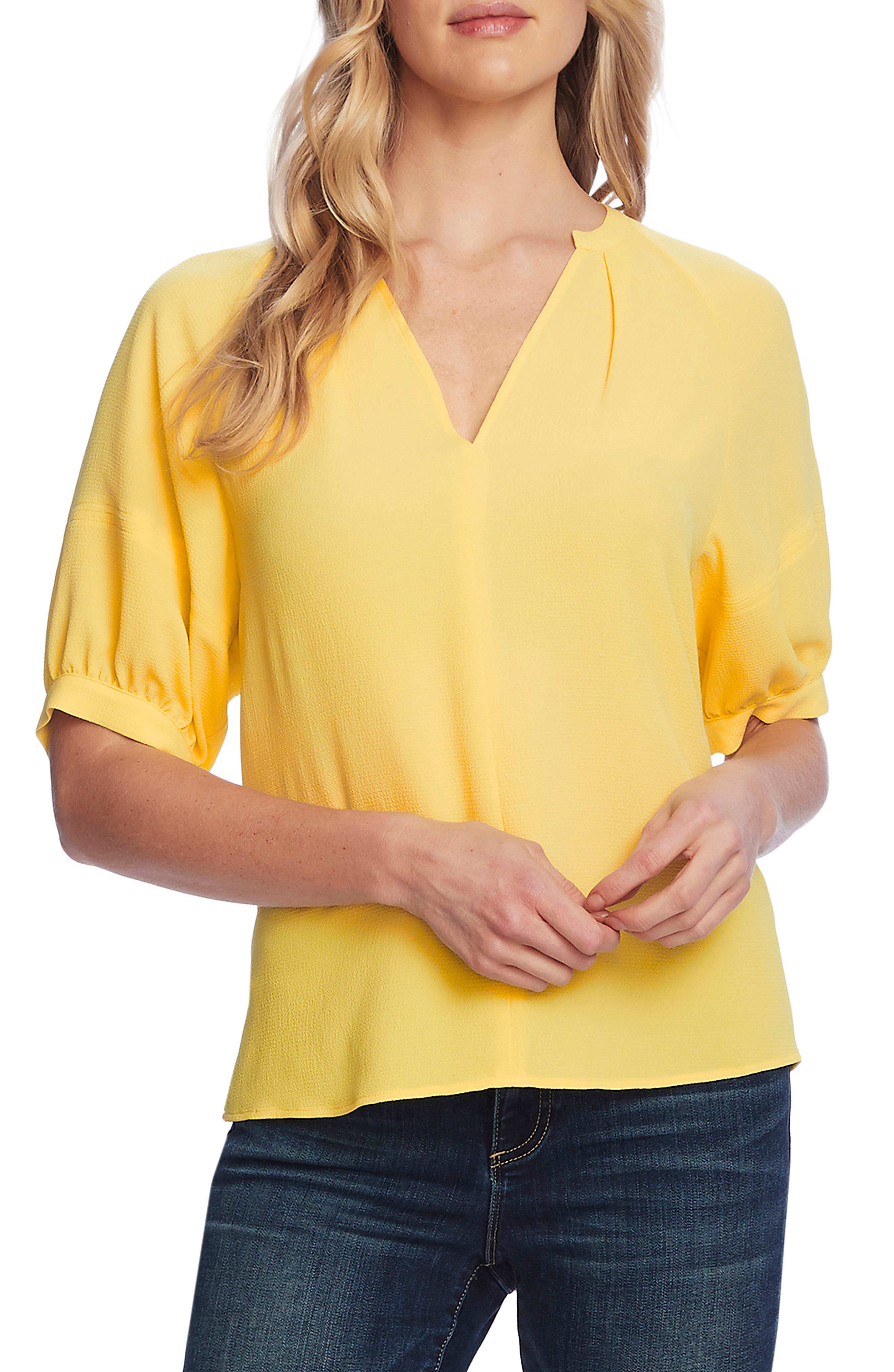 vince camuto yellow blouse