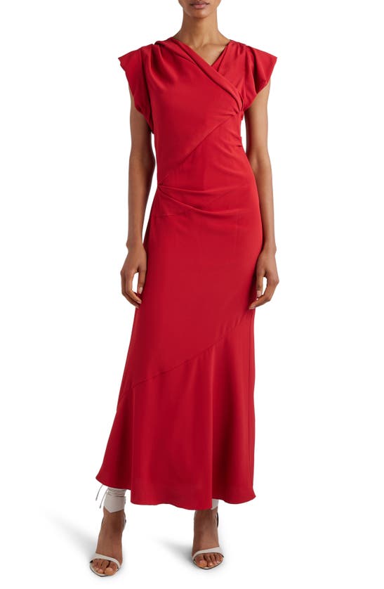 Shop Isabel Marant Kidena Draped A-line Dress In Scarlet Red