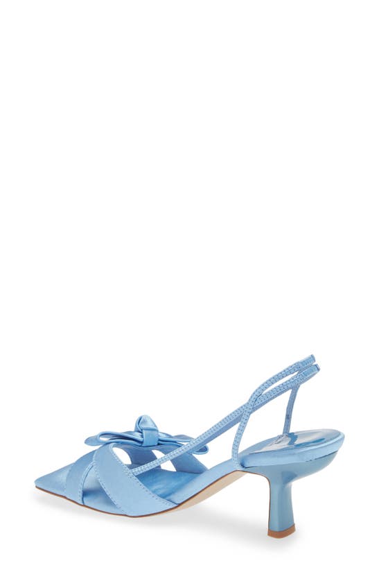 Shop Jeffrey Campbell Take A Bow Slingback Sandal In Light Blue Satin