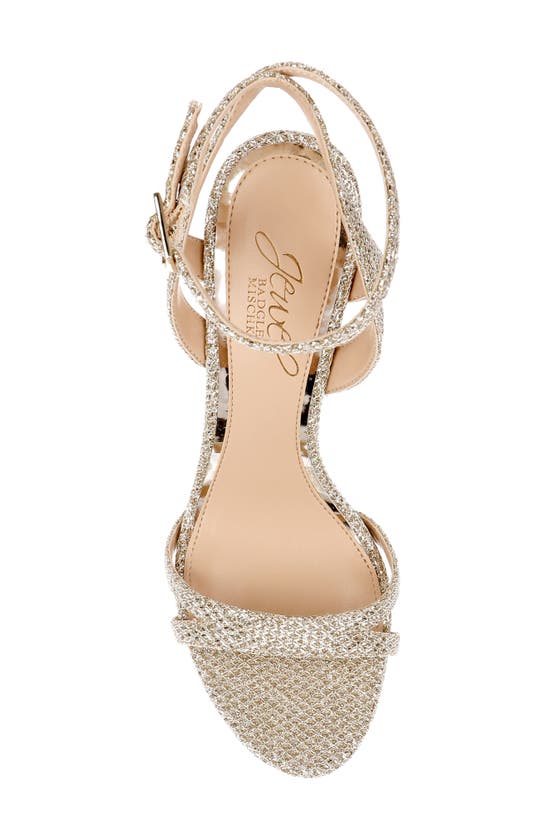 Jewel Badgley Mischka Arianna Ankle Strap Sandal In Light Gold