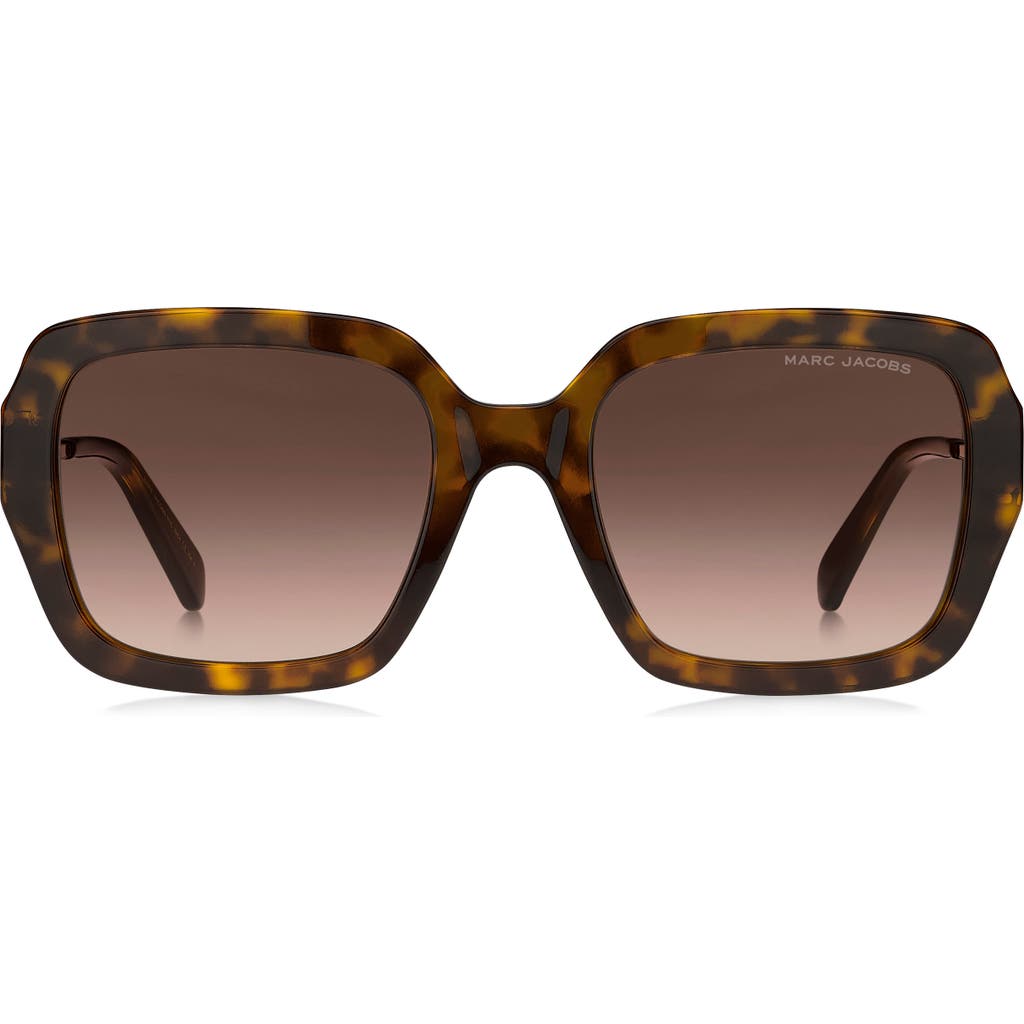 Marc Jacobs 54mm Gradient Square Sunglasses In Havana/brown Gradient