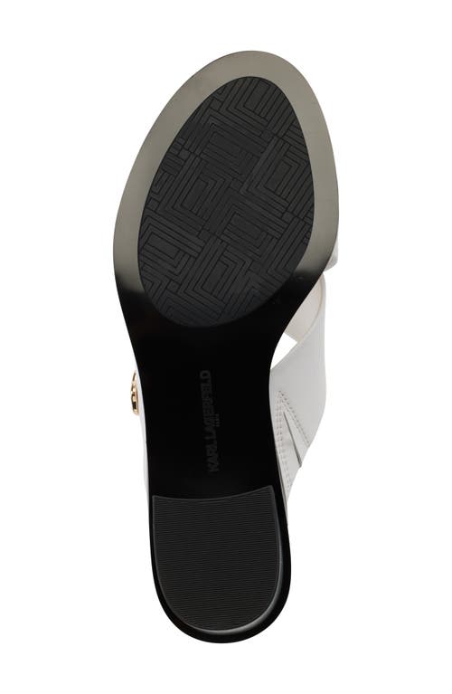 Karl Lagerfeld Paris Henryk Criscross Slide Sandal In Bright White