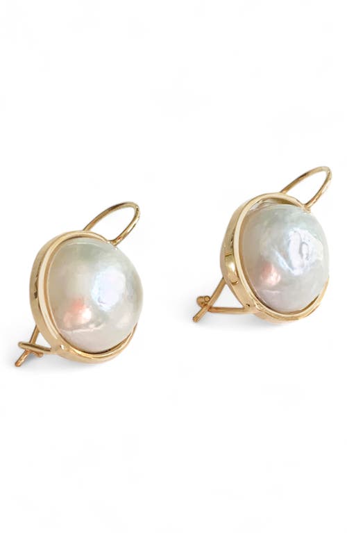 Shop Leslie Paige Cultured Pearl Drop Earrings In Yellow Gold/pearl