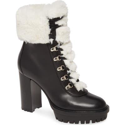 Gianvito Rossi Alaska Hiker Boot With Faux Fur Trim - Black