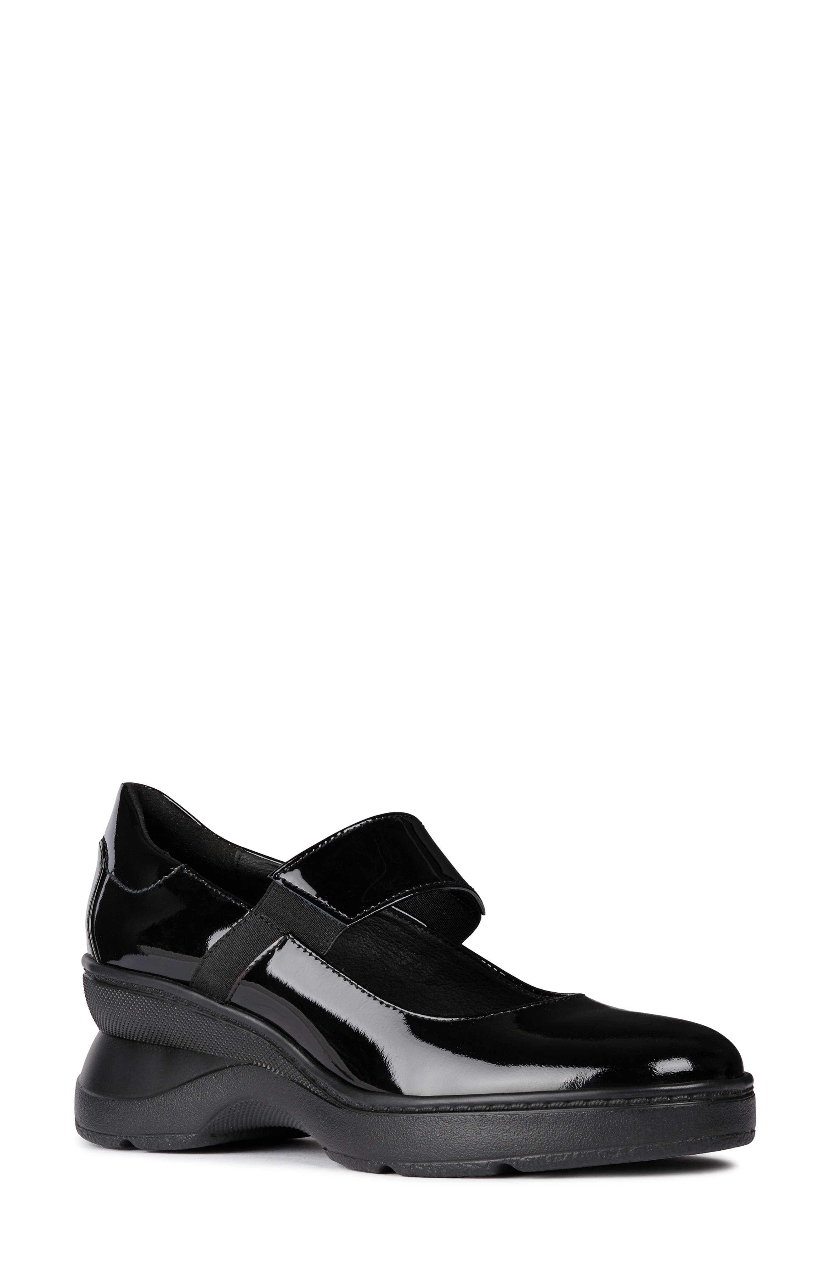 Geox Ascythia Mary Jane Wedge, Black