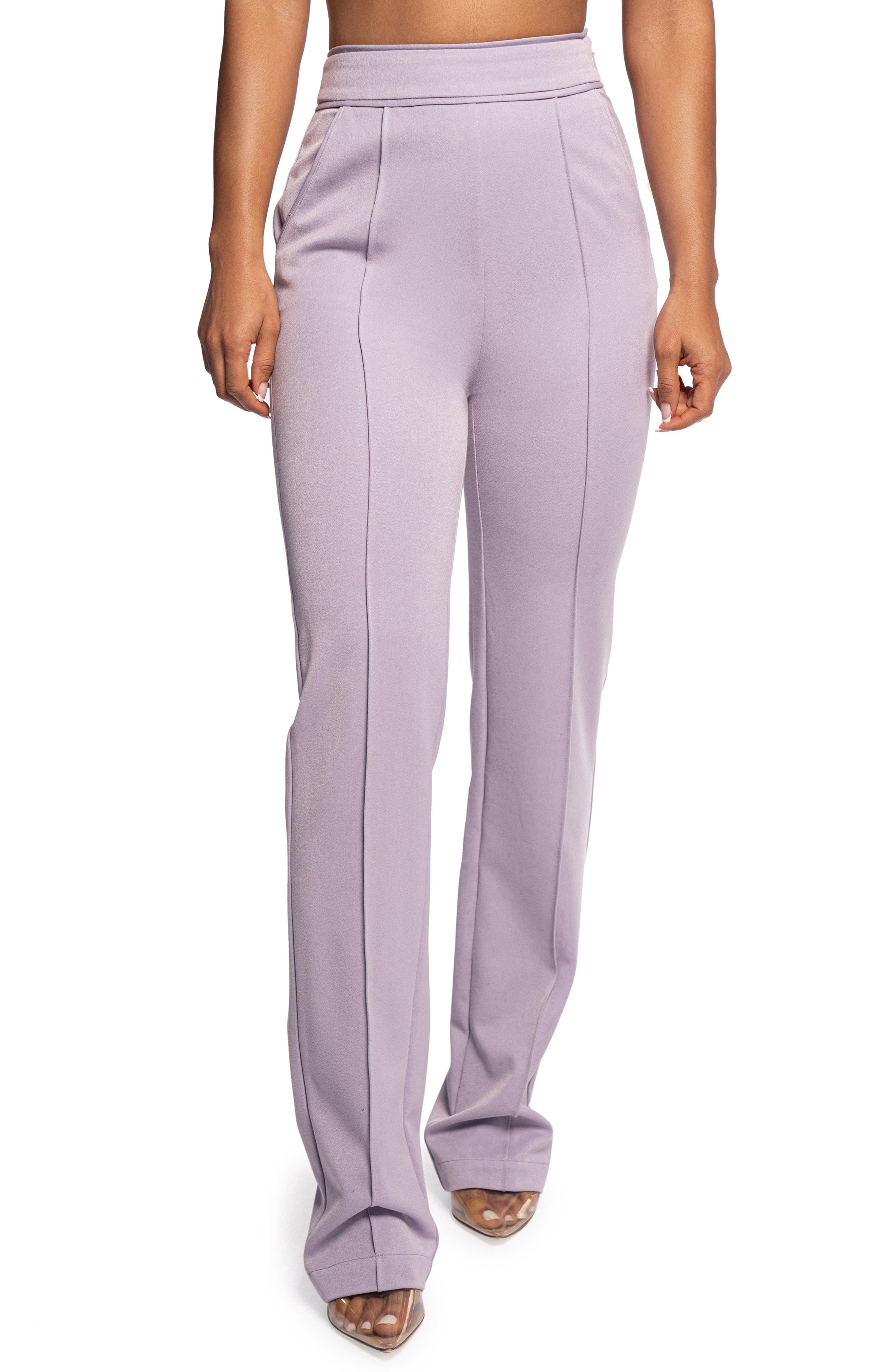 JLUXLABEL Tailored High Waist Trousers in Purple Cover