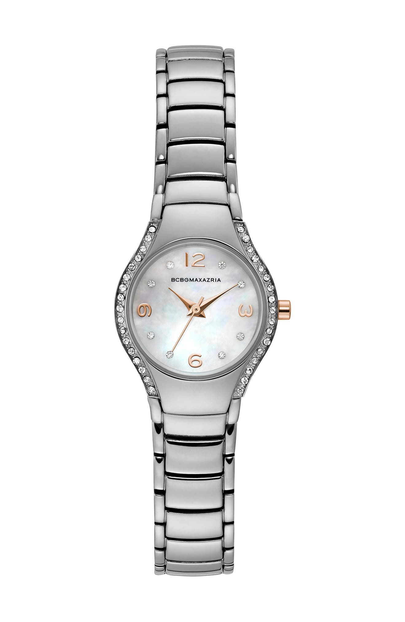 Bcbg Crystal Embellished Bracelet Watch, 24mm In Silver