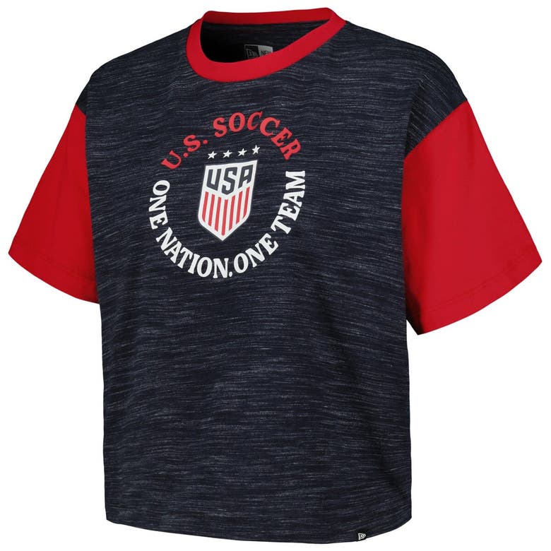 Shop 5th And Ocean By New Era 5th & Ocean By New Era Navy Uswnt Athletic Cross Back Cropped T-shirt