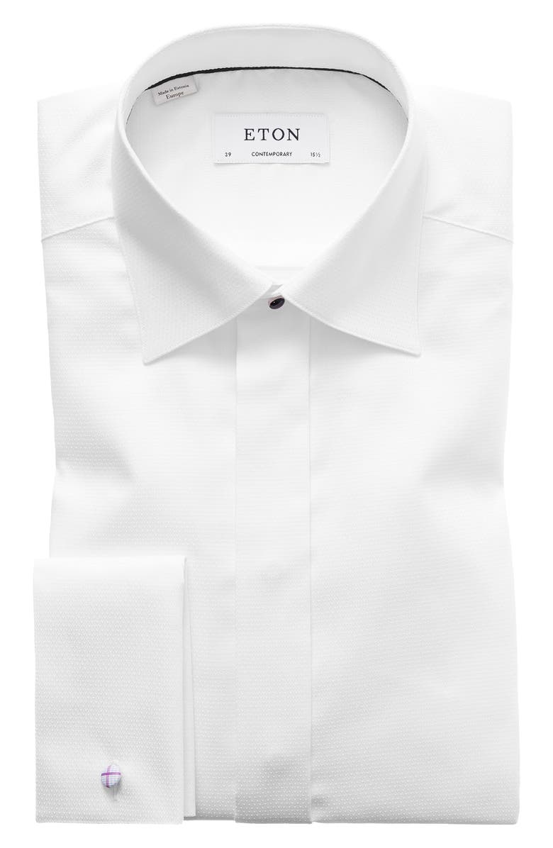 Eton Contemporary Fit Diamond Weave Tuxedo Shirt | Nordstrom