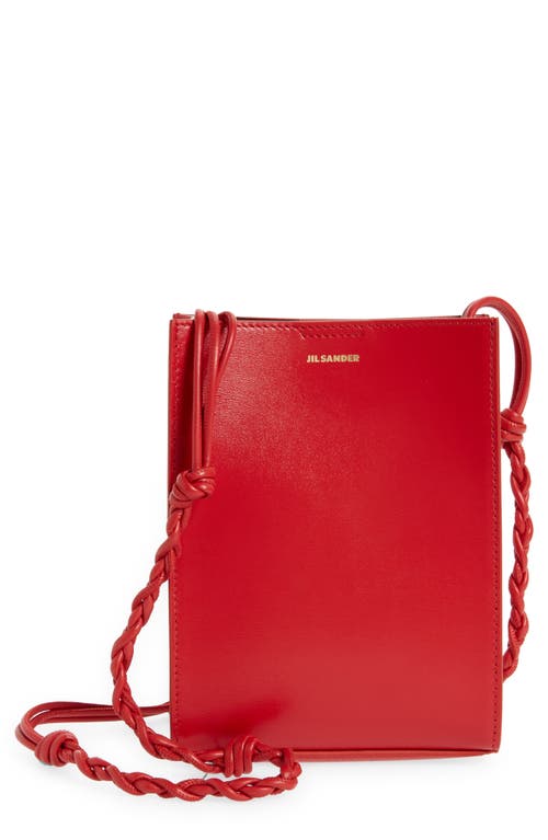 Jil Sander Small Leather Shoulder Bag in Venetian Red