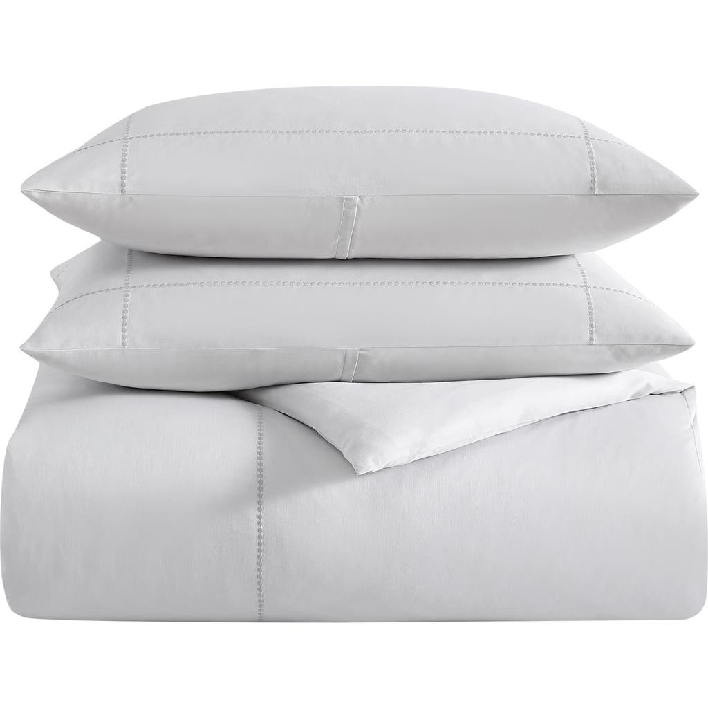 Vera Wang Simple Dot Cotton Sateen Duvet Cover Set In Light Pastel Grey