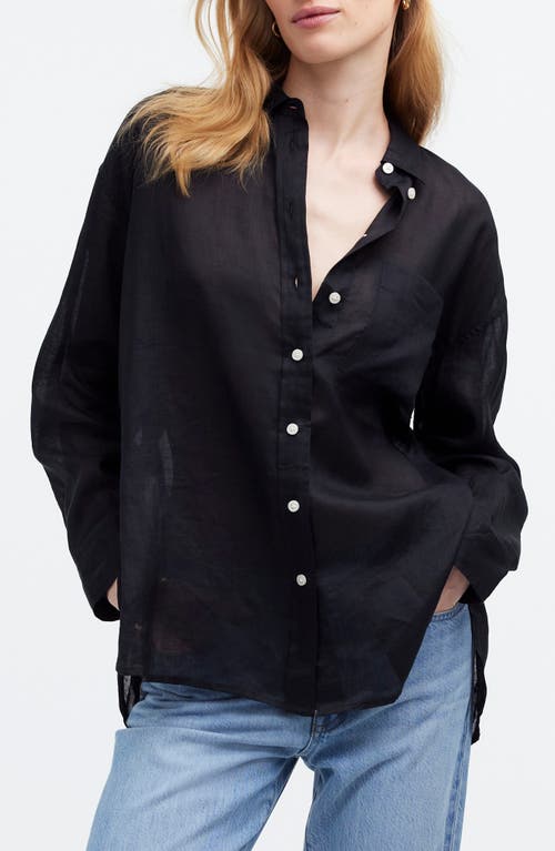 Madewell The Oversized Button-up Shirt In True Black