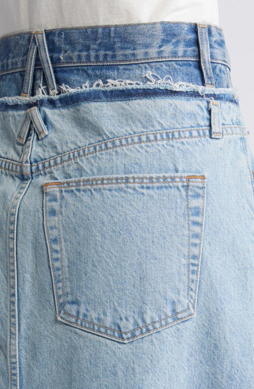 SLVRLAKE SLVRLAKE RE-WORK DALLAS DOUBLE HIGH WAIST ORGANIC COTTON DENIM MAXI SKIRT