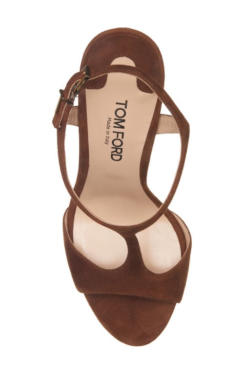 Tom Ford Angelina T-strap Platform Sandal In Dark Whisky