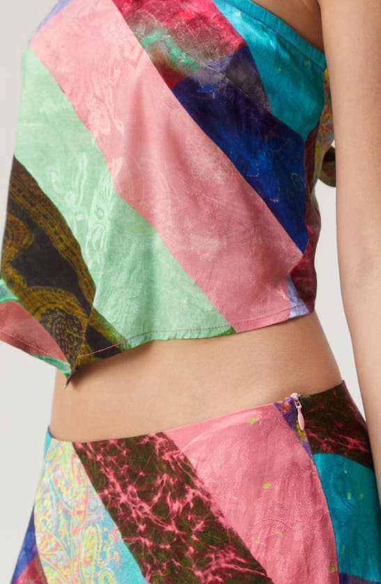 Shop Nasty Gal Patchwork Print Satin Maxi Skirt In Multi
