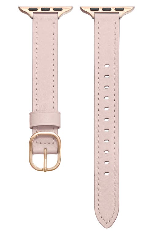 Leather Apple Watch Watchband in Light Pink