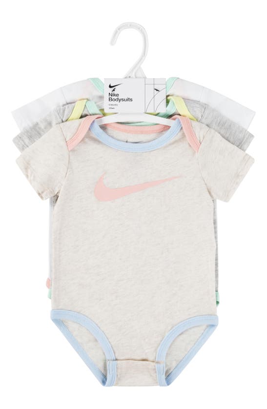 Nike Assorted 3-pack Bodysuit In Grey Heather