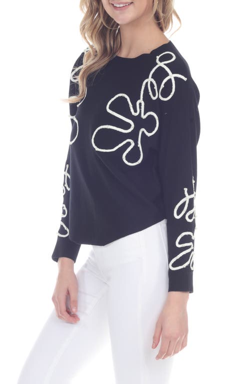 Shop Rain And Rose Faux Pearl Embellished Knit Top In Black