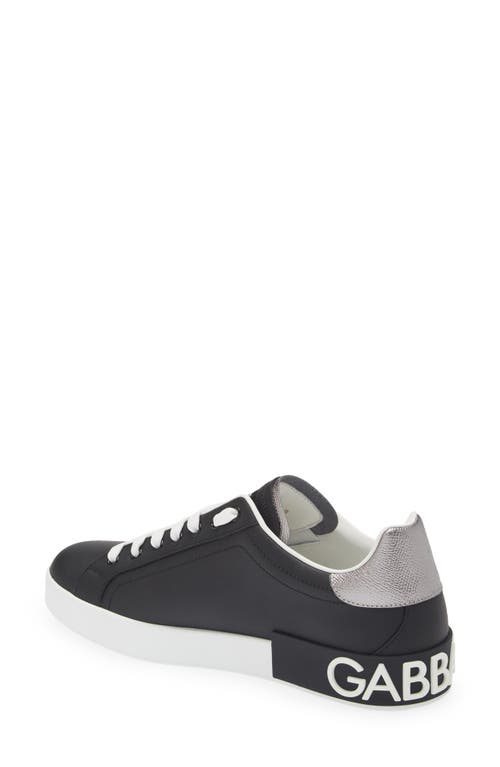 Shop Dolce & Gabbana Dolce&gabbana Portofino Sneaker In 8b979 Black/silver