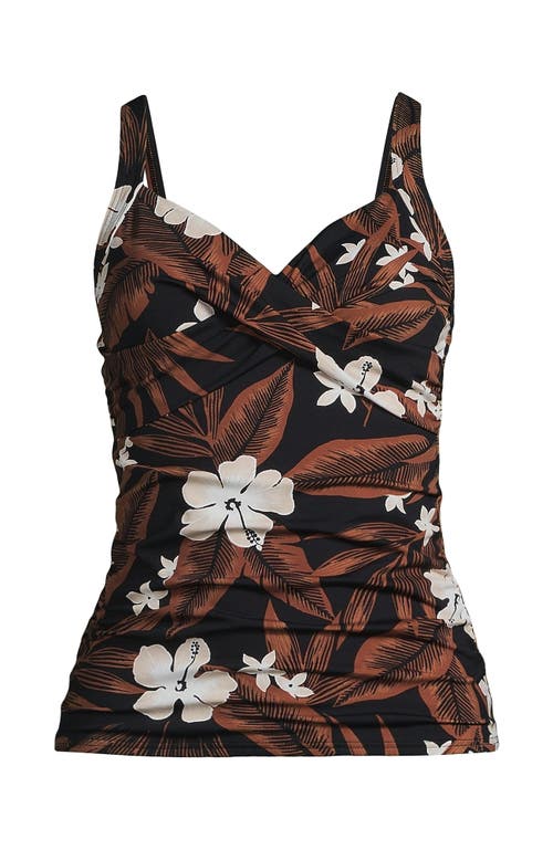LANDS' END LANDS' END WRAP UNDERWIRE TANKINI TOP SWIMSUIT