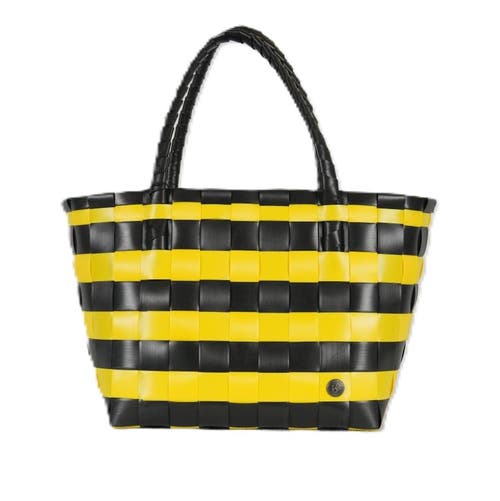 Shop Handed By Paris Spirit Recycled Tote Bags In Black/sunshine Yellow