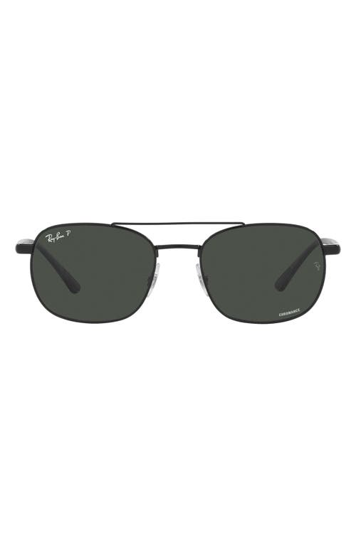 Ray-Ban Chromance 54mm Polarized Square Sunglasses in Black /Polarized Dark Grey at Nordstrom