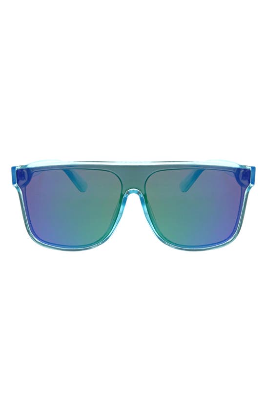 Hurley Flat Top Shield 130mm Sunglasses In Blue