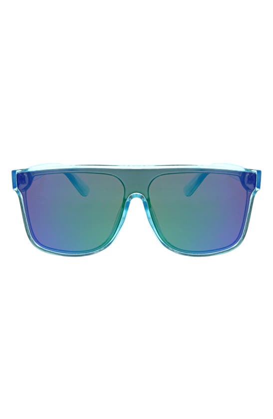 Hurley Flat Top Shield 130mm Sunglasses In Blue