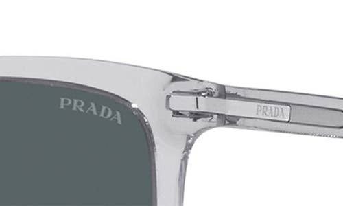 Shop Prada 56mm Gradient Rectangular Sunglasses In Grey Crystal/blue