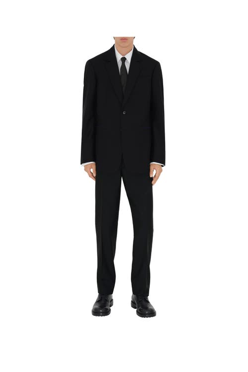 Burberry Wool Tailored Trousers In Black