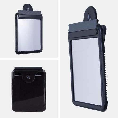 Zadro Fogless Shower Mirror For Travel With Suction Cup & Squeegee In Black