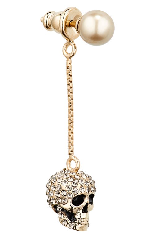 Shop Alexander Mcqueen Pavé Skull Drop Earrings In 2080 0468/mix