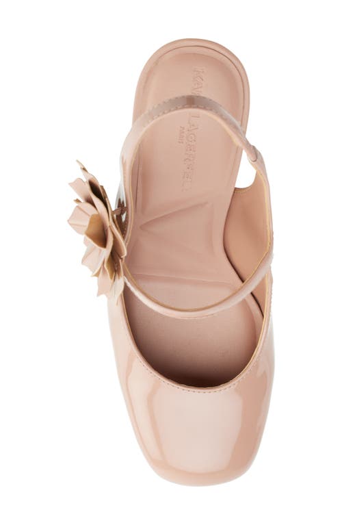 Karl Lagerfeld Pierra Womens Embellished Patent Leather Slingback Heels In Blush