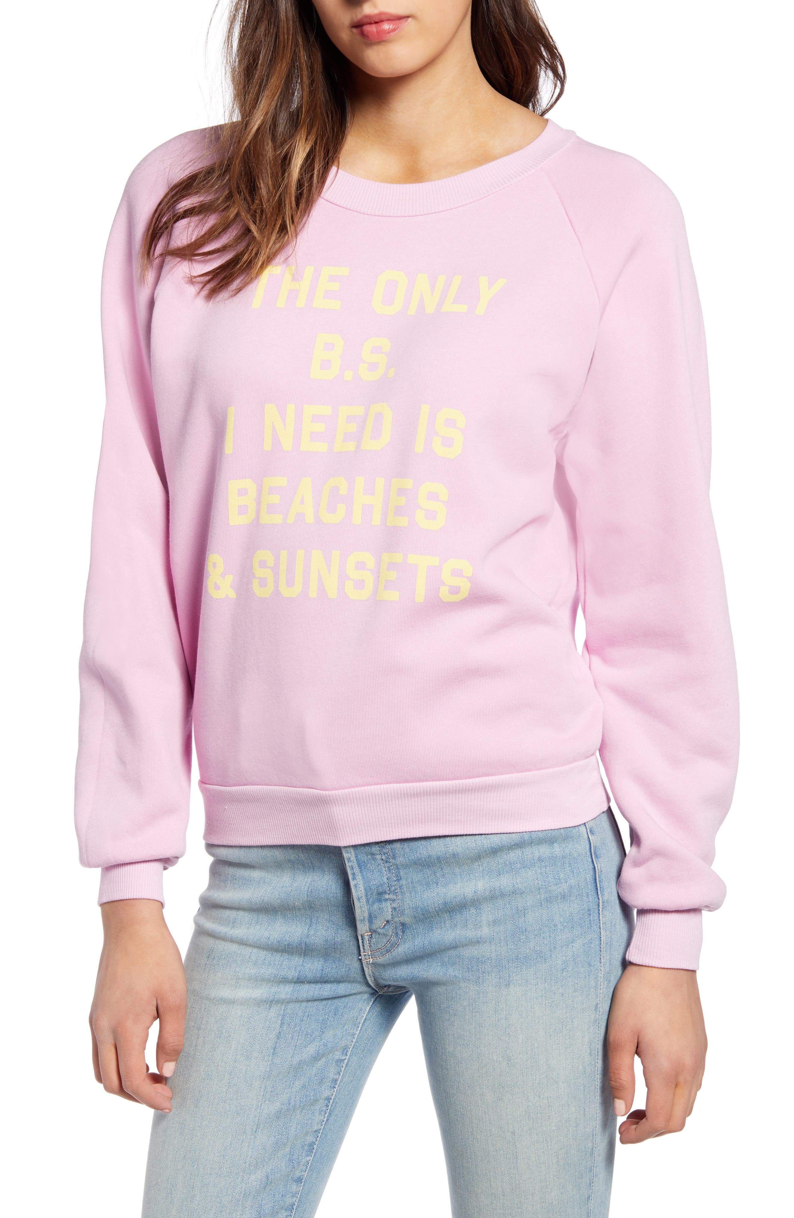 Wildfox Fiona Beaches & Sunsets Sweatshirt, Purple