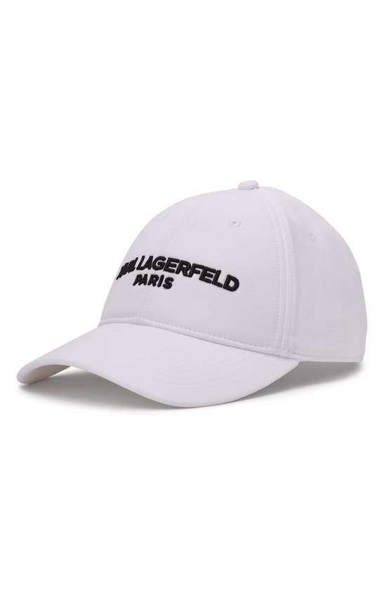 Karl Lagerfeld Embroidered Logo Hat In White