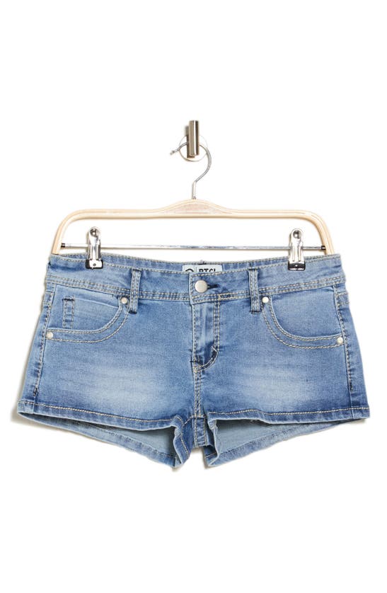 Ptcl Star Studded Low Rise Denim Shorts In Light Wash