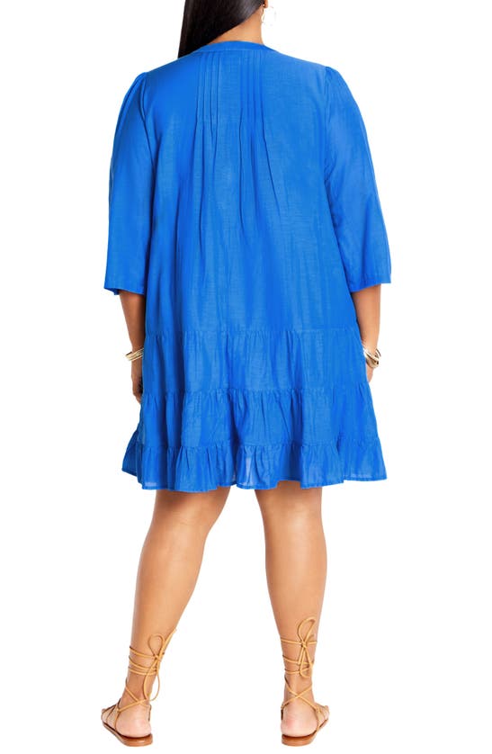 Shop City Chic Milly Button-up Minidress In Ocean