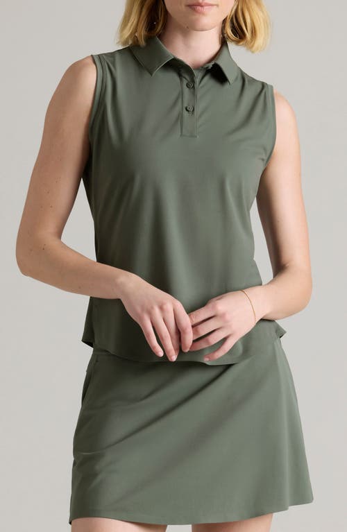 Course to Court Sleeveless Polo in Olive Shadow